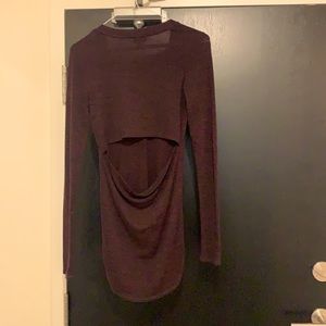 black & burgundy long sleeve w/open back